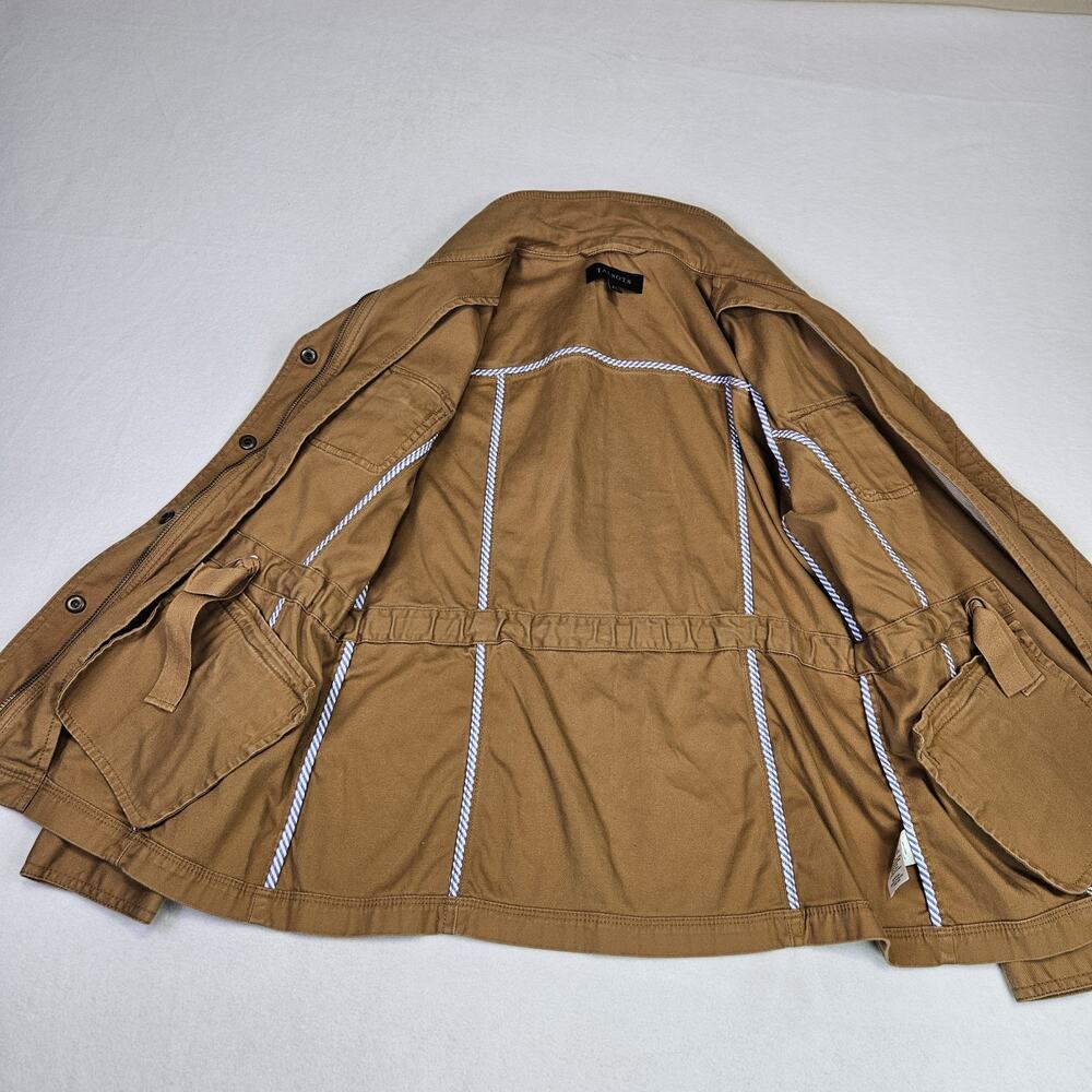 Talbots Safari Jacket Womans XS Camel Brown Twill Cotton Stretch Utility Outdoor - Picture 12 of 16